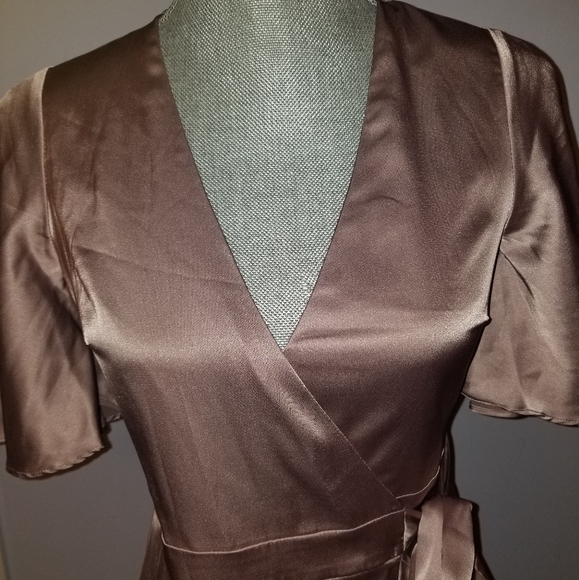 Satin Lilac Yrel Lilas Wrap Dress - Picture 11 of 12